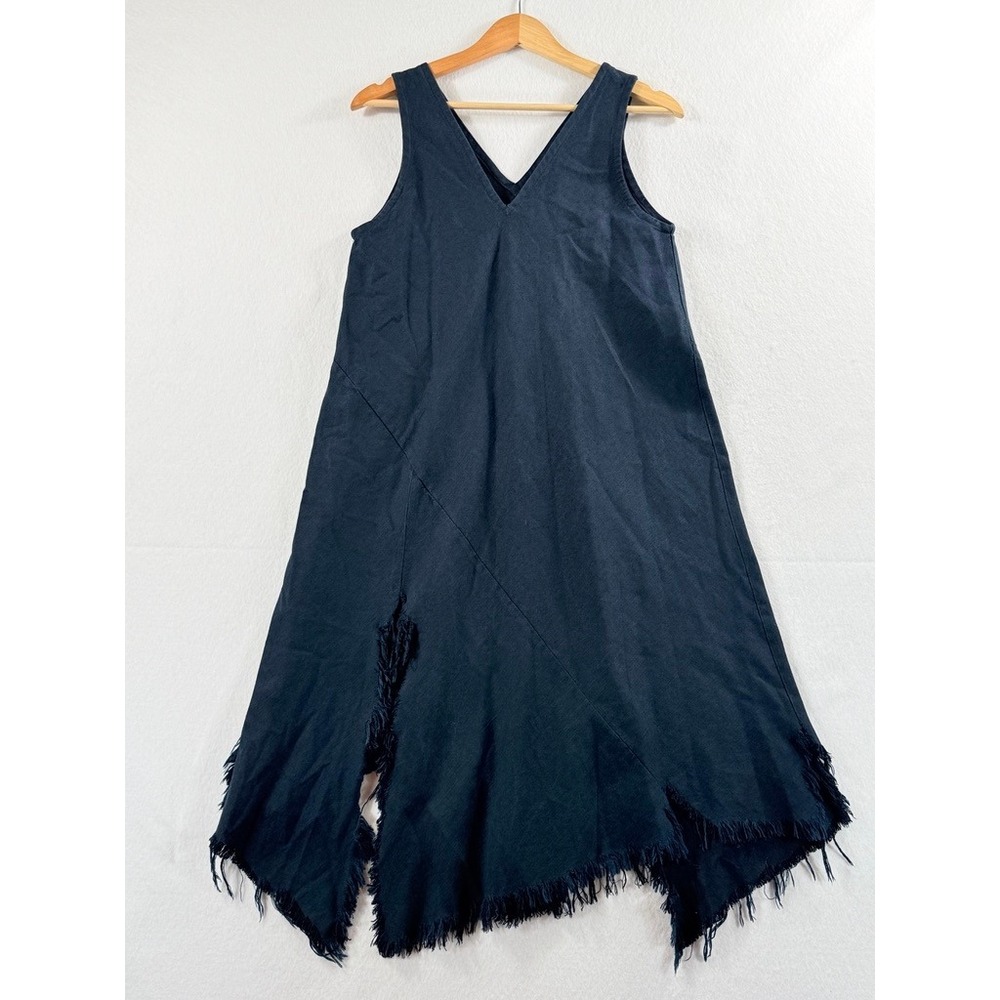 Magic of the Moon Dress Womens Medium Blue Torn Raw Hem Lagenlook Artisan Artsy